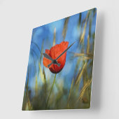 Rote Mohnblume Vierkante Klok (Hoek)