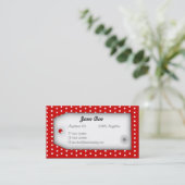 Rote Polka Dot Business Card Visitekaartje (Staand voorkant)
