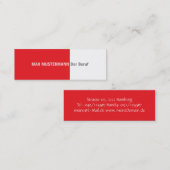 Rote Visitenkarte Mini Visitekaartje (Voorkant / Achterkant)