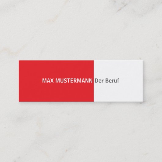 Rote Visitenkarte Mini Visitekaartje (Voorkant)