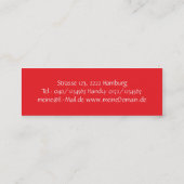 Rote Visitenkarte Mini Visitekaartje (Achterkant)