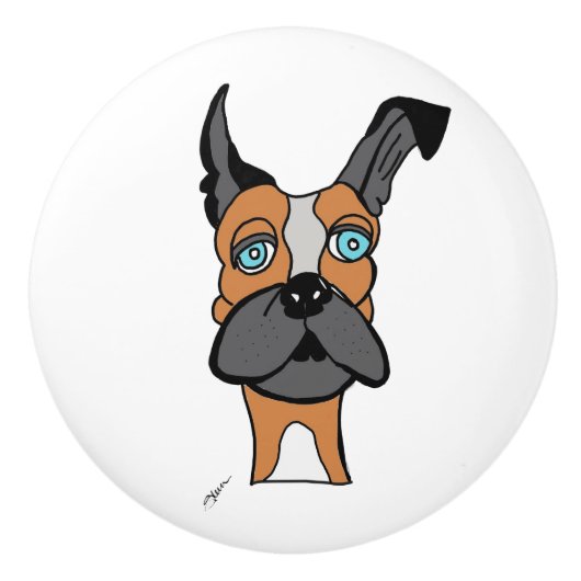Roteer de hond keramische Knob Knop (Voorkant)