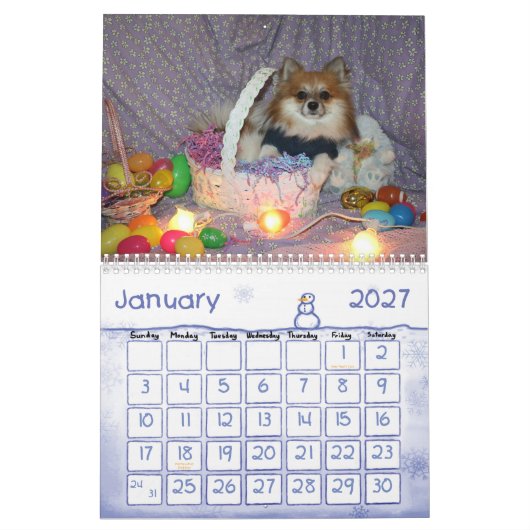 Roteer het poemkalender kalender (Jan 2027)