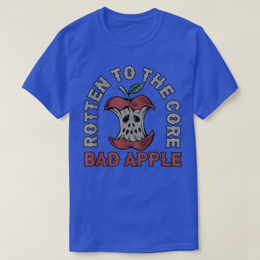 Roteer naar de kern Bad Apple Funny Retro T-shirt (Design voorkant)