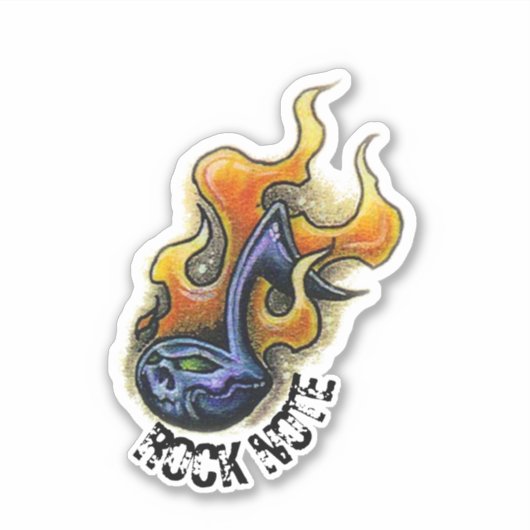 Roten-noten-tekening Sticker (Voorkant)