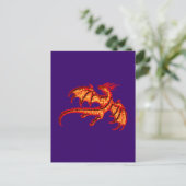 roter Drache red draak Briefkaart (Staand voorkant)