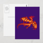 roter Drache red draak Briefkaart (Voorkant / Achterkant)