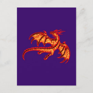 roter Drache red draak Briefkaart