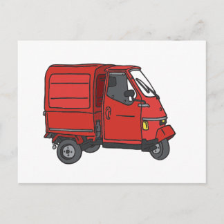Roter Kleintransporter Briefkaart