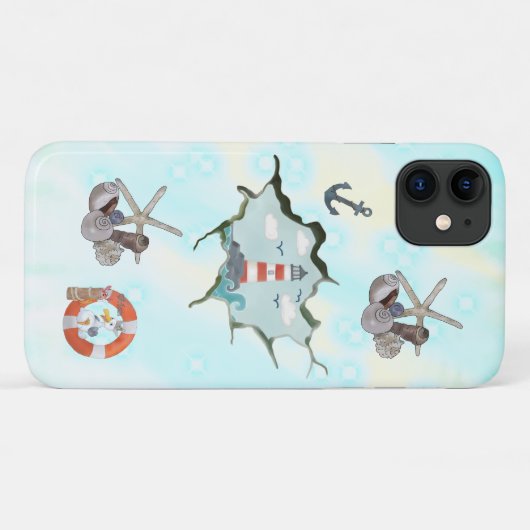 Roter Leuchtturm Case-Mate iPhone Case (Achterkant (horizontaal))