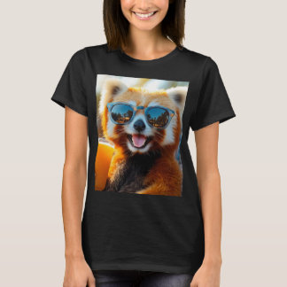Roter Panda mit cooler Sonnenbrille T-shirt