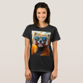 Roter Panda mit cooler Sonnenbrille T-shirt (Voorkant volledig)