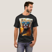 Roter Panda mit cooler Sonnenbrille T-shirt (Voorkant volledig)