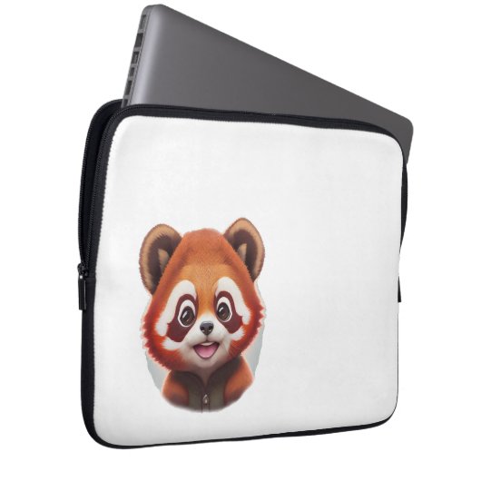 roter Pandakopf / red panda head  Laptop Sleeve (Voorkant Rechts)