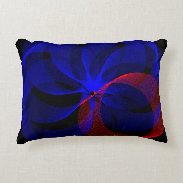 Roterend blauw accentkussen accent kussen (Voorkant)