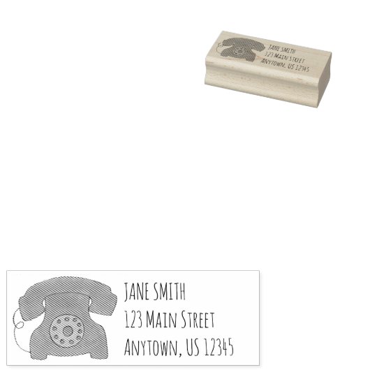 Roterend de Wijzerplaat van de Telefoon Retro  het Rubberstempel (Gestempeld)