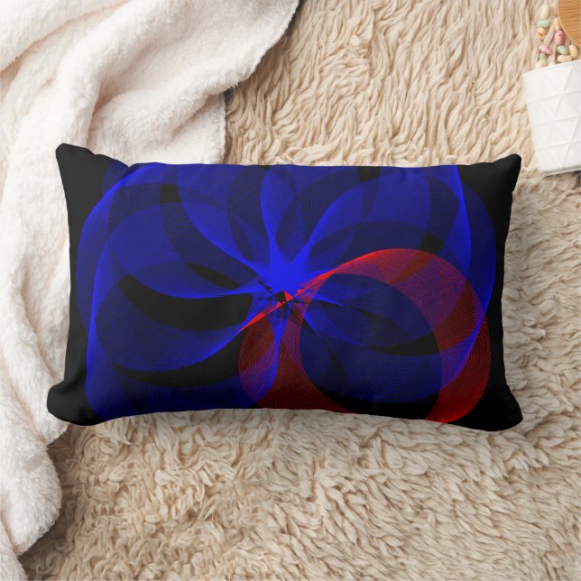 roterend geometrisch Sierkussen met blauw accent Kussen (Deken)