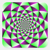 Roterend optisch illusie-effect vierkante sticker (Voorkant)