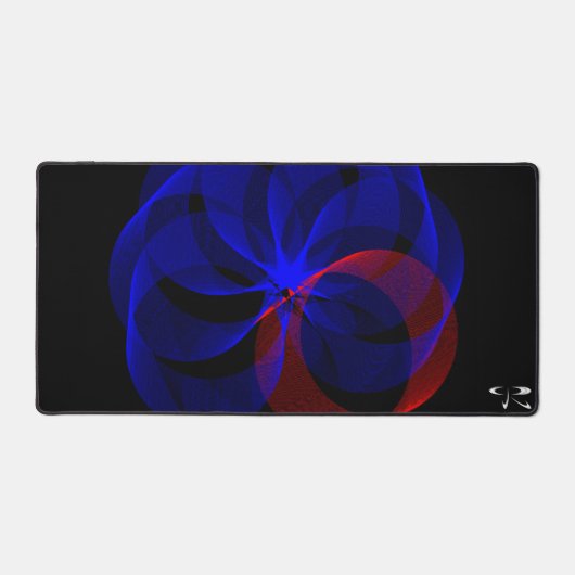 Roterende Blauwe Accent Geometrische Muismat Mat (Voorkant)