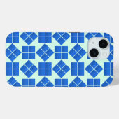 Roterende blauwe vierkanten Case-Mate iPhone case (Achterkant (horizontaal))