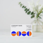 Roterende Cirkels - Blauw en Sinaasappel Visitekaartje (Staand voorkant)