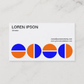 Roterende Cirkels - Blauw en Sinaasappel Visitekaartje (Achterkant)