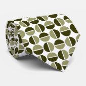 Roterende cirkels - Khaki en Donkere olijven Stropdas (Opgerold)