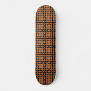 Roterende cirkels - Oranje en grijs op zwart Persoonlijk Skateboard