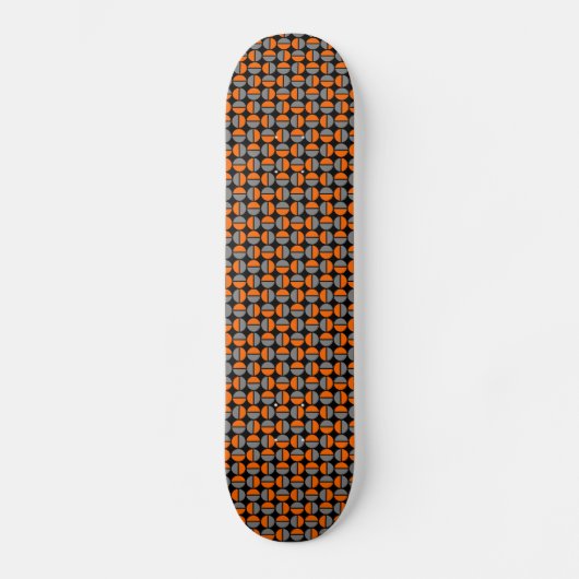 Roterende cirkels - Oranje en grijs op zwart Persoonlijk Skateboard (Voorkant)