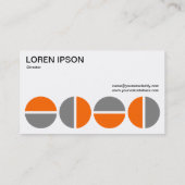 Roterende cirkels - Oranje en grijs Visitekaartje (Achterkant)