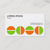 Roterende cirkels - Oranje en groen Visitekaartje (Achterkant)