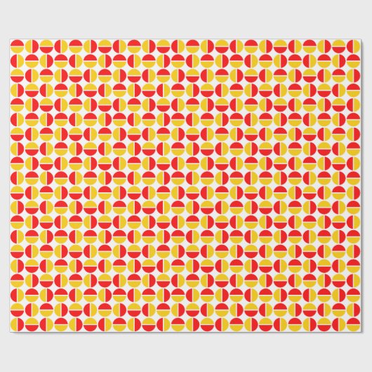 Roterende cirkels - oranje en rood cadeaupapier (Vlak)