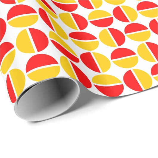 Roterende cirkels - oranje en rood cadeaupapier (Rol Hoek)