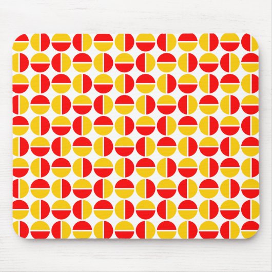 Roterende cirkels - Rood en Amber Muismat (Voorkant)
