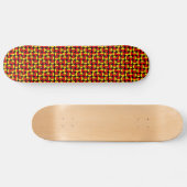 Roterende cirkels - Rood en Amber op Zwart Persoonlijk Skateboard (Horizontaal)