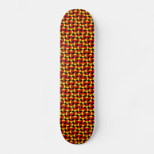 Roterende cirkels - Rood en Amber op Zwart Persoonlijk Skateboard