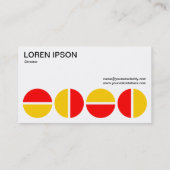 Roterende cirkels - Rood en Amber Visitekaartje (Achterkant)