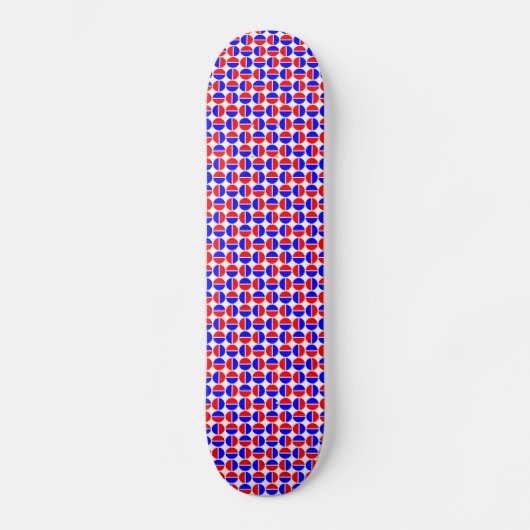Roterende cirkels - Rood en Blauw Persoonlijk Skateboard (Voorkant)