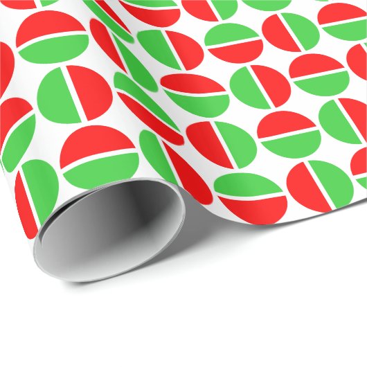 Roterende cirkels - rood en groen cadeaupapier (Rol Hoek)