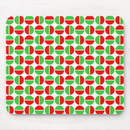 Roterende cirkels - rood en groen muismat (Voorkant)