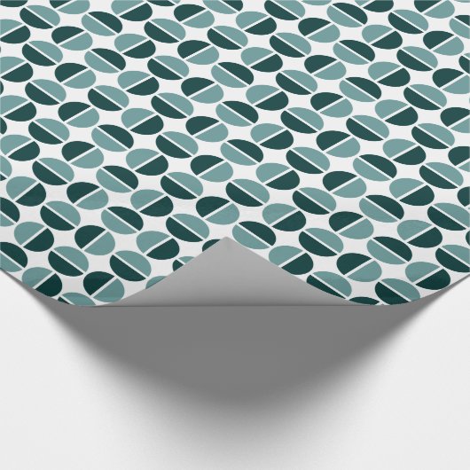 Roterende cirkels - Schaduwen van Groen Blauw Cadeaupapier (Hoek)