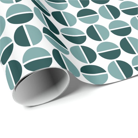 Roterende cirkels - Schaduwen van Groen Blauw Cadeaupapier (Rol Hoek)