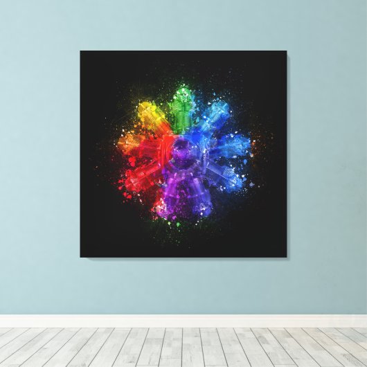  Roterende de Muurkunst van de Motorluchtvaart, Vl Canvas Afdruk (Insitu (Houten vloer))