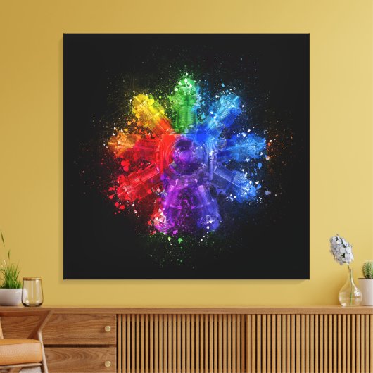  Roterende de Muurkunst van de Motorluchtvaart, Vl Canvas Afdruk (Insitu (Woonkamer))