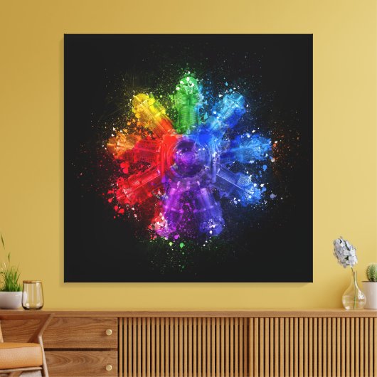  Roterende de Muurkunst van de Motorluchtvaart, Vl Canvas Afdruk (Insitu (Woonkamer))