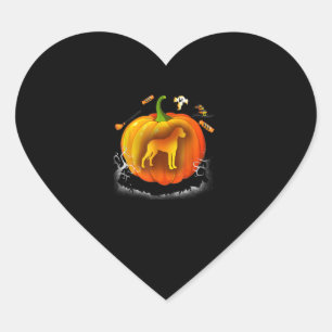 roterende hond pompoenkostuum halloween hart sticker