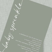 Roterende kalligrafie Sage Baby shower Sprinkle Kaart