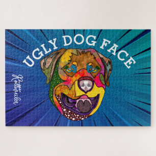 Roterende lelijke hond uit 1000 stuk Jigzaag Puzzl Legpuzzel