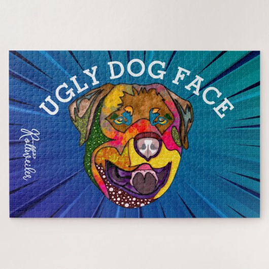 Roterende lelijke hond uit 1000 stuk Jigzaag Puzzl Legpuzzel (Horizontaal)