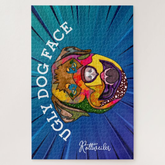 Roterende lelijke hond uit 1000 stuk Jigzaag Puzzl Legpuzzel (Verticaal)